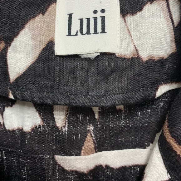 Anthropologie Luii Black and White Animal Patterned Linen Jacket Size XL - Picture 2 of 7